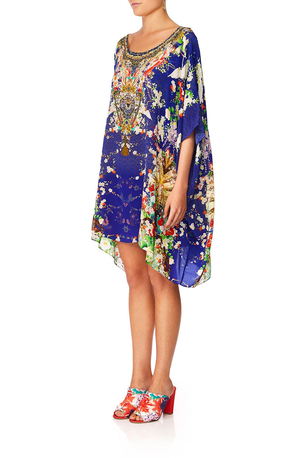 CAMILLA MAIKOS MIDNIGHT SHORT ROUND NECK KAFTAN