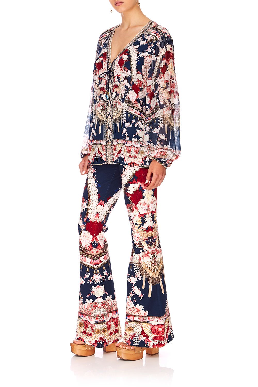 CAMILLA TWIN SHADOW HIGH WAISTED FLARED TROUSER