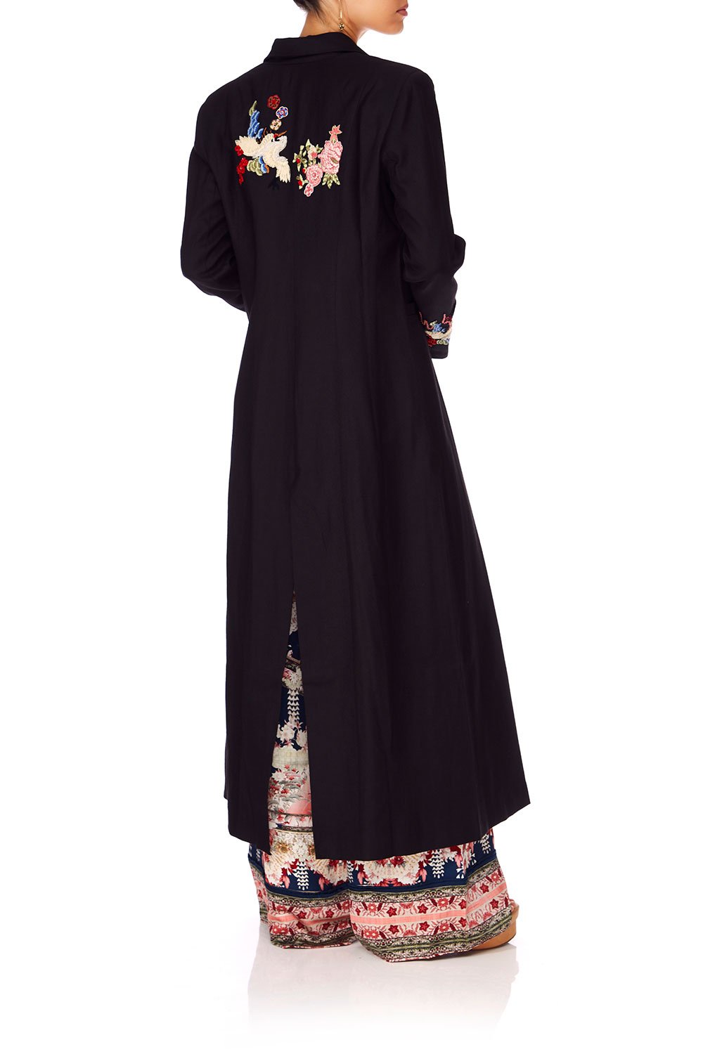 CAMILLA TWIN SHADOW LONG CUT AWAY COAT