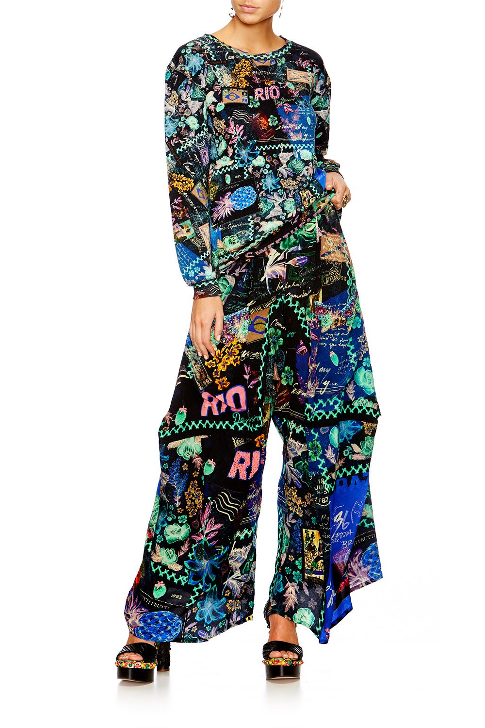 YOUVE GOT MAIL WIDE LEG TROUSER W POCKETS