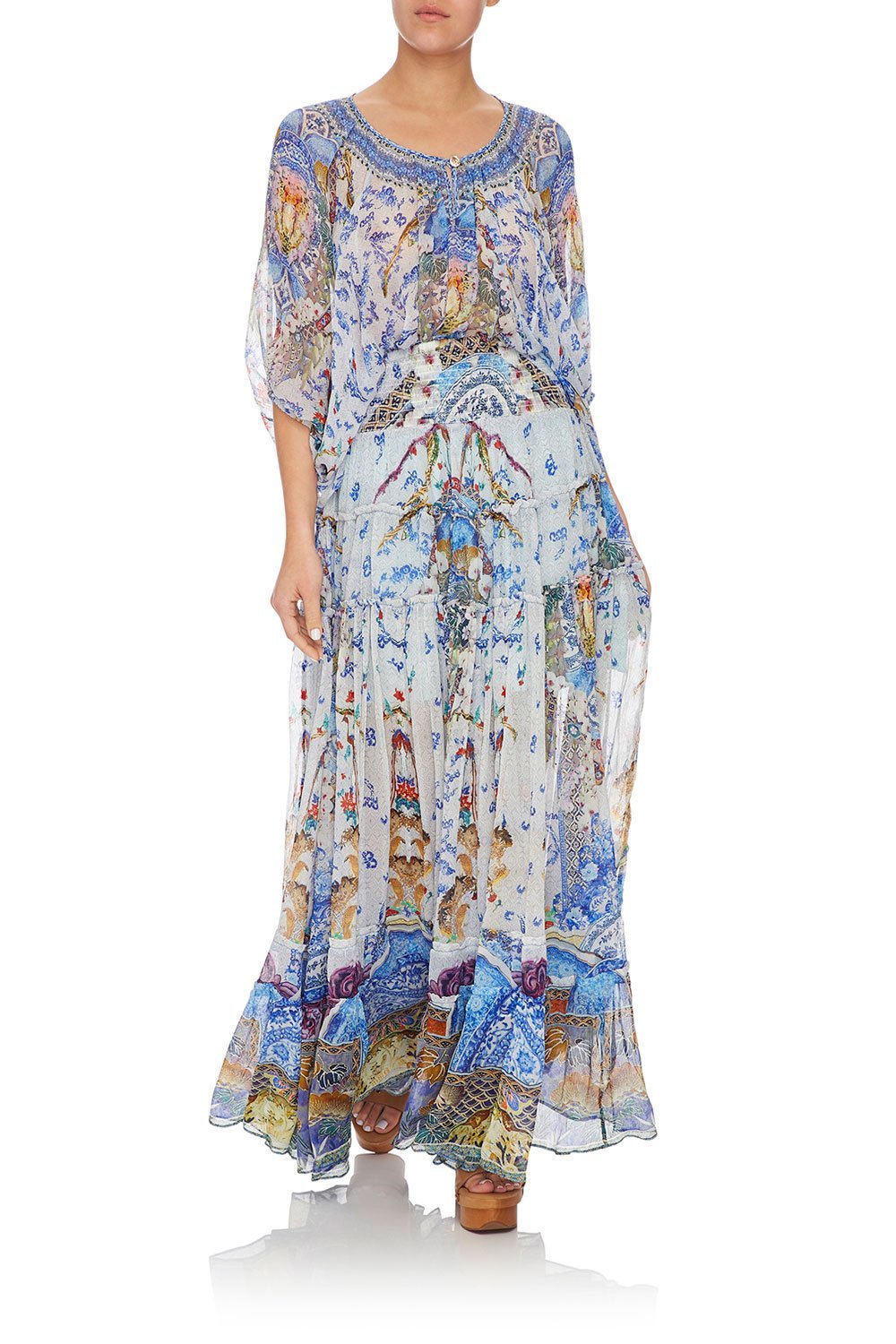 CAMILLA 4 TIERED GATHERED SKIRT GEISHA GATEWAYS