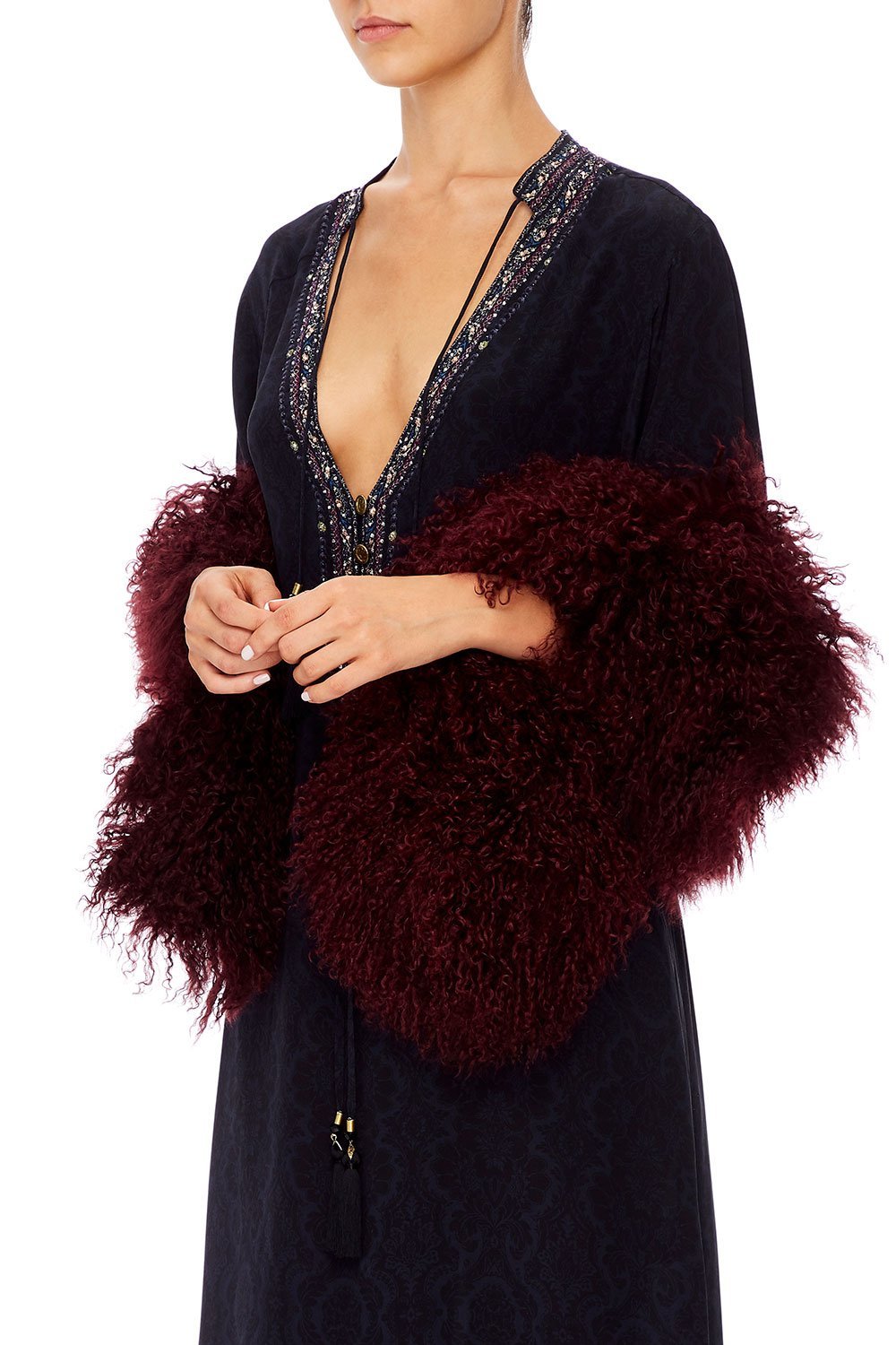 FUR STOLE WILD FLOWER