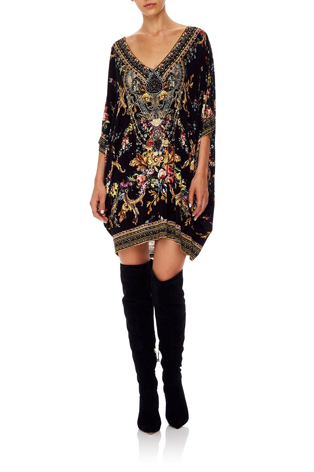 LACED THIGH HIGH BOOT BLACK CONTEMPORARY