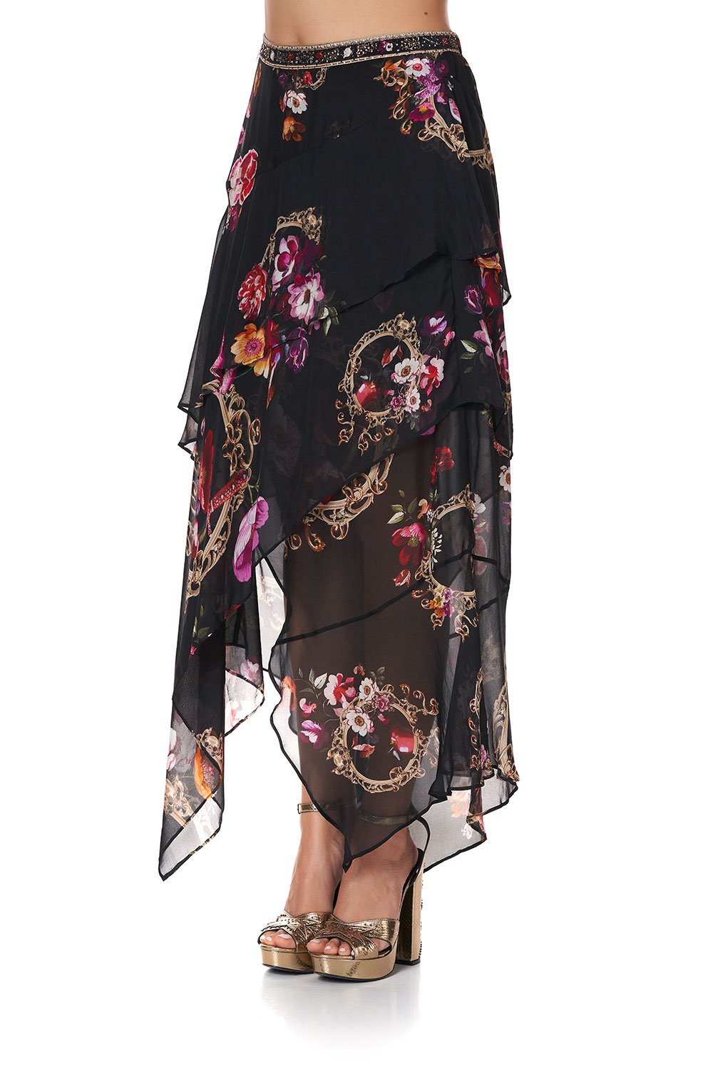 ASYMMETRICAL RUFFLE SKIRT MIRROR MIRROR