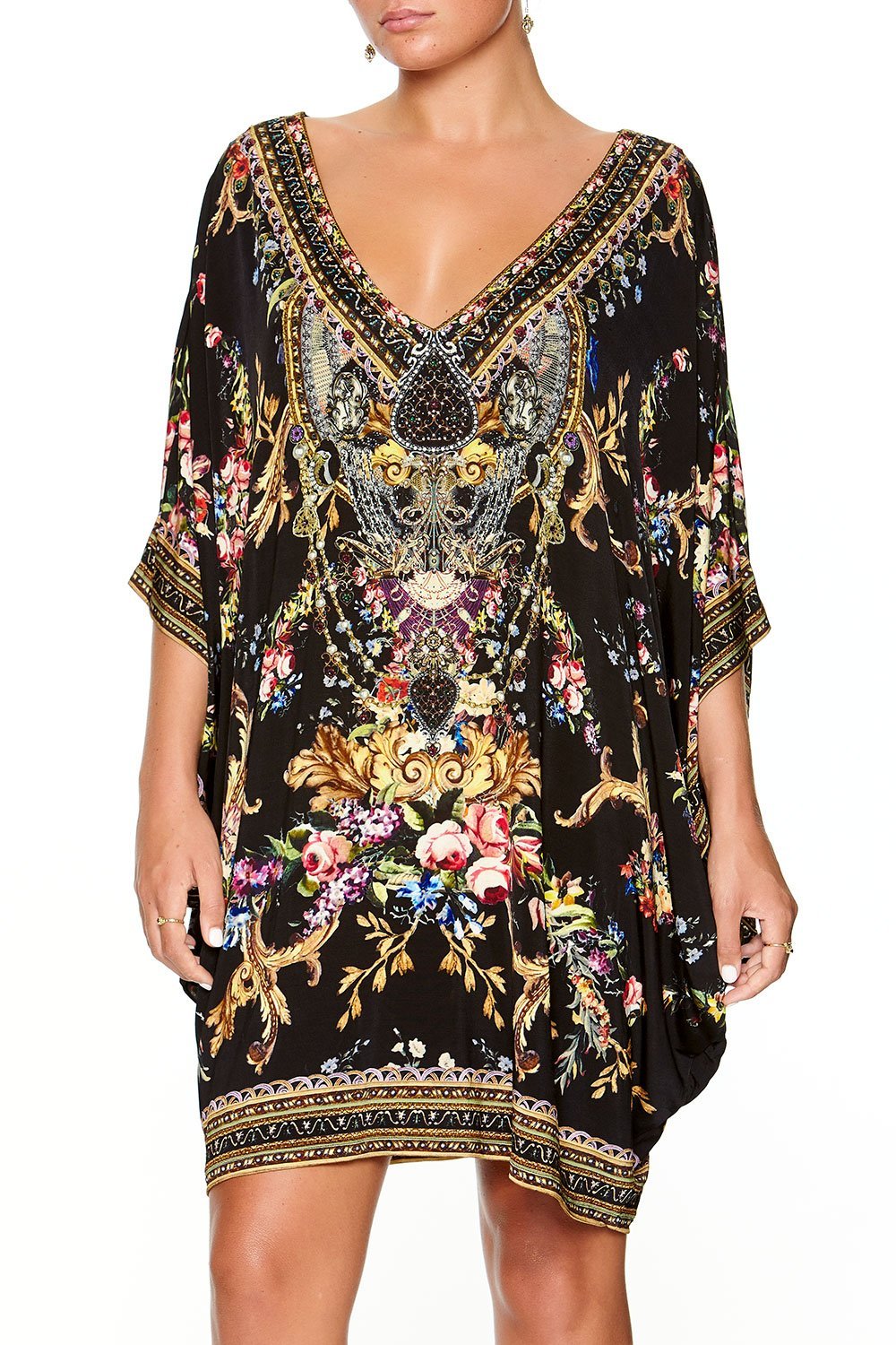 CAMILLA BAT SLEEVE DRESS FRIEND IN FLORA