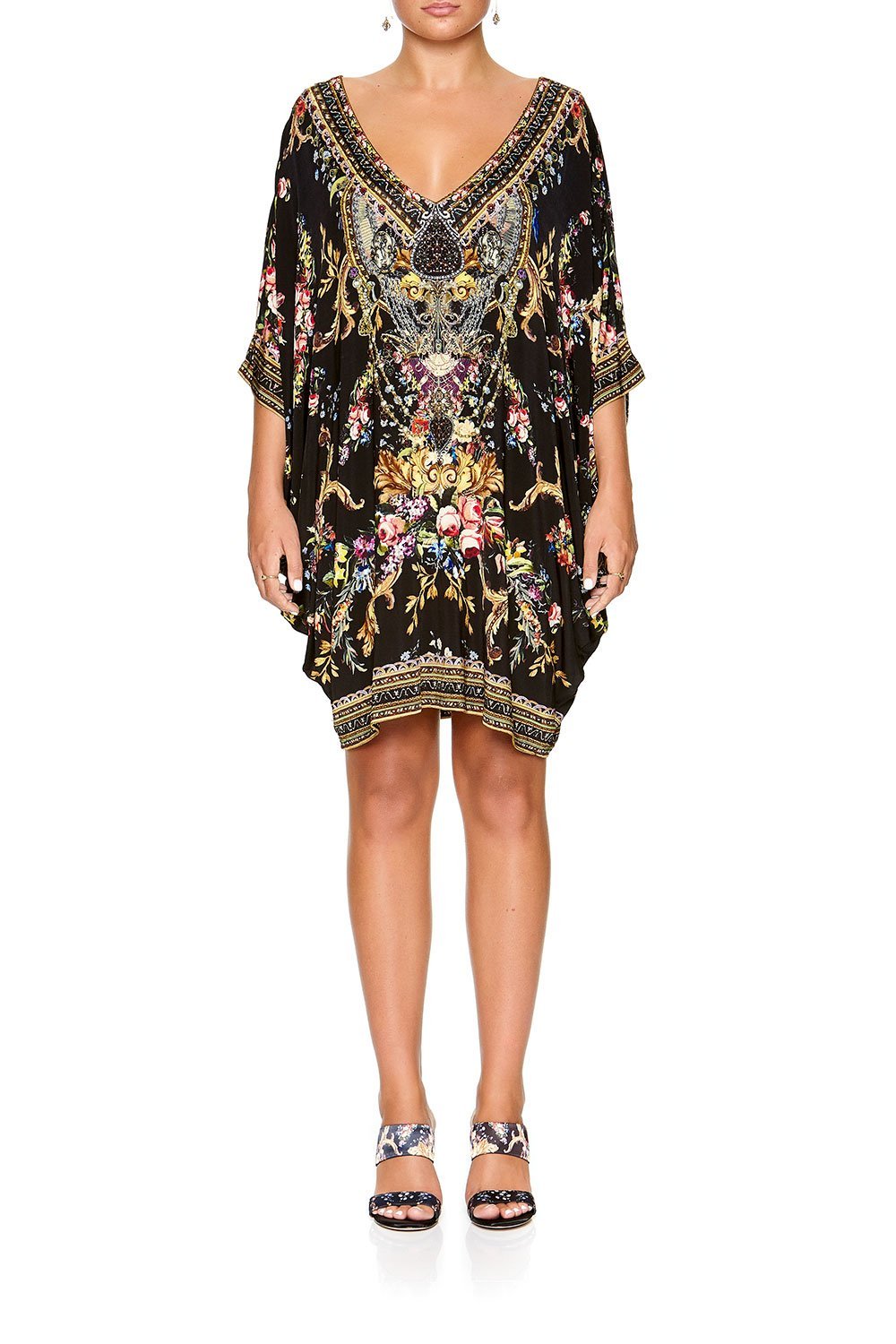 CAMILLA BAT SLEEVE DRESS FRIEND IN FLORA