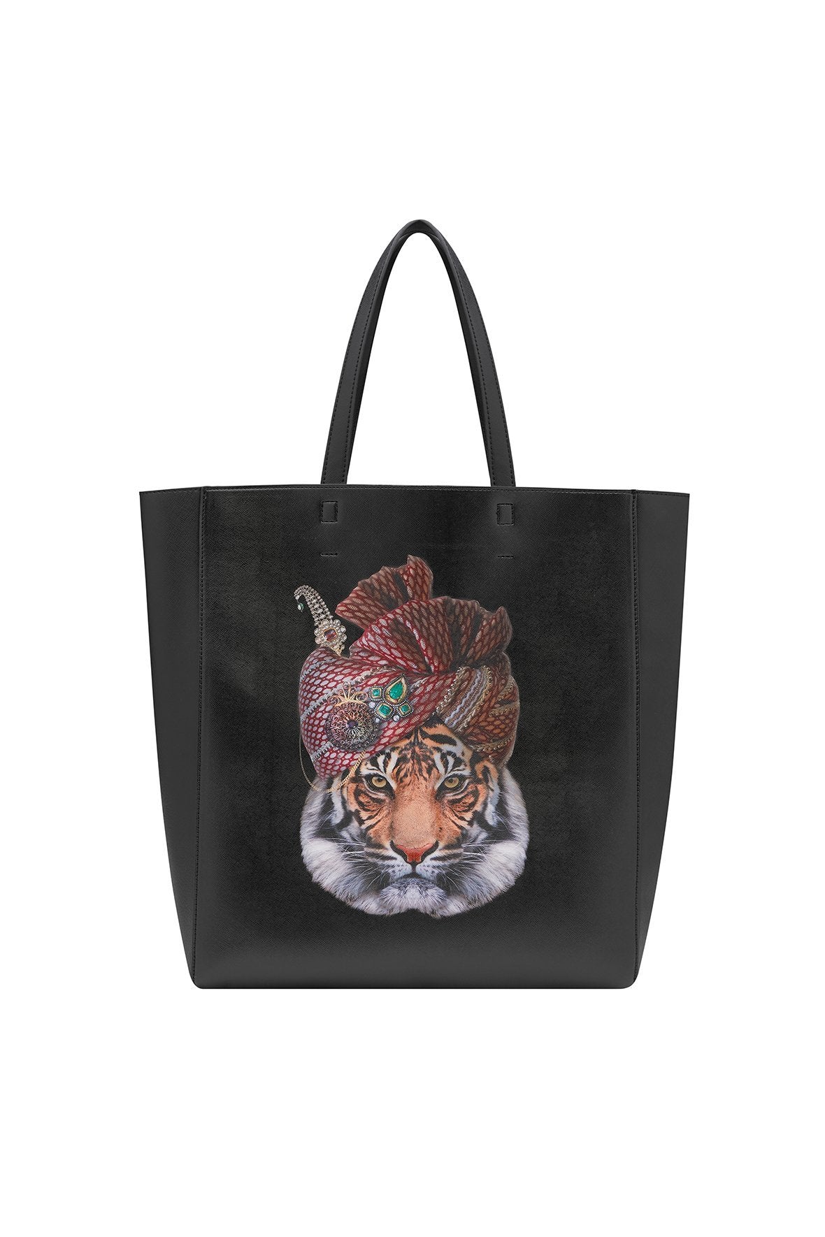 TURBAN TIGER SAFFIANO TOTE BAG