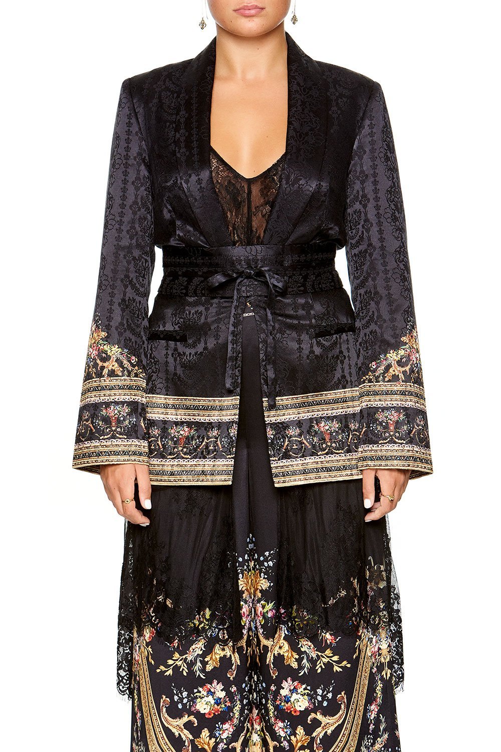 CAMILLA BLAZER WITH CHIFFON CONTRAST FRIEND IN FLORA