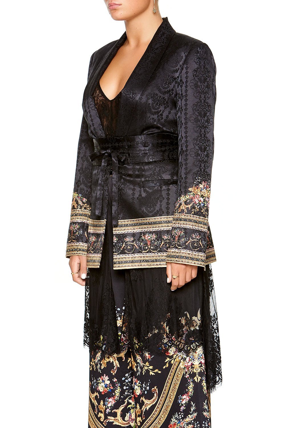 CAMILLA BLAZER WITH CHIFFON CONTRAST FRIEND IN FLORA