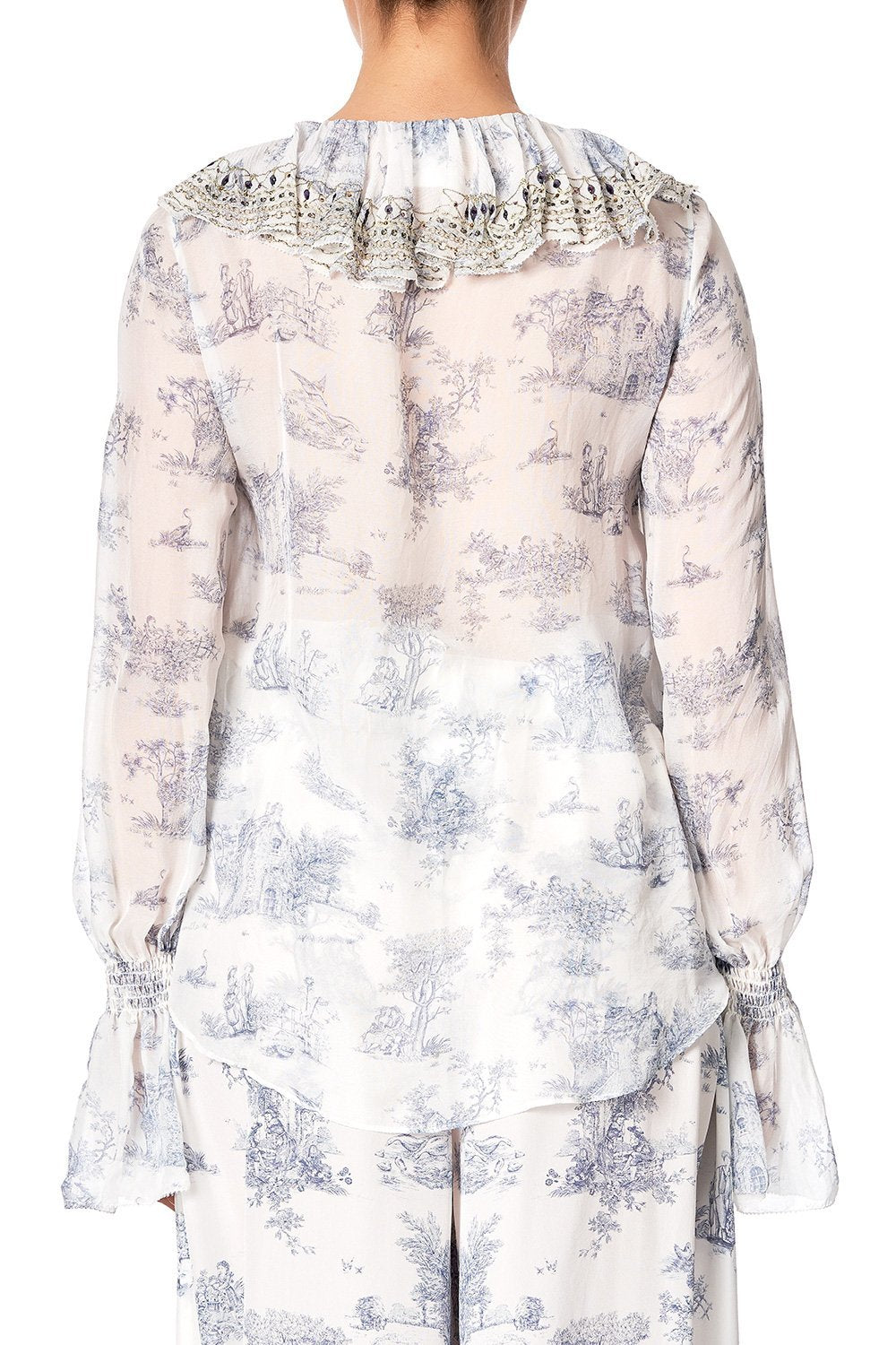 LACE UP RUFFLE BLOUSE SOUTHERN BELLE