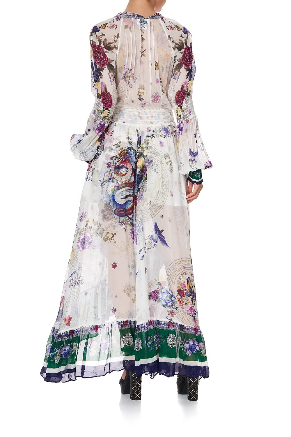 BLOUSON SLEEVE WRAP DRESS GENTLE MOON