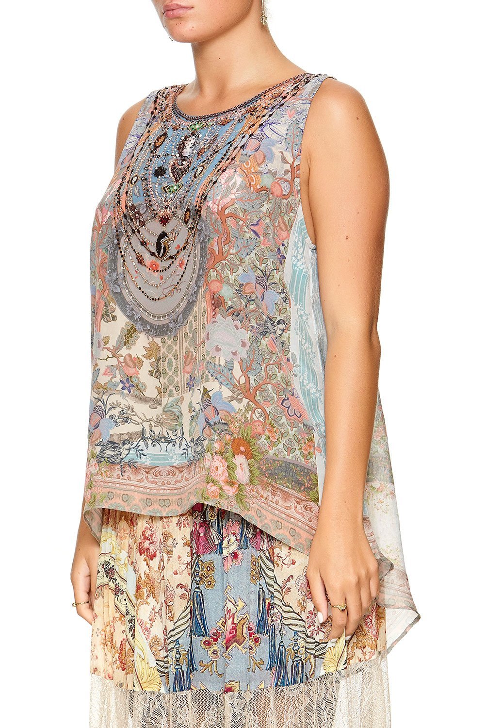 BUTTON BACK TOP BLANCHES BLESSING