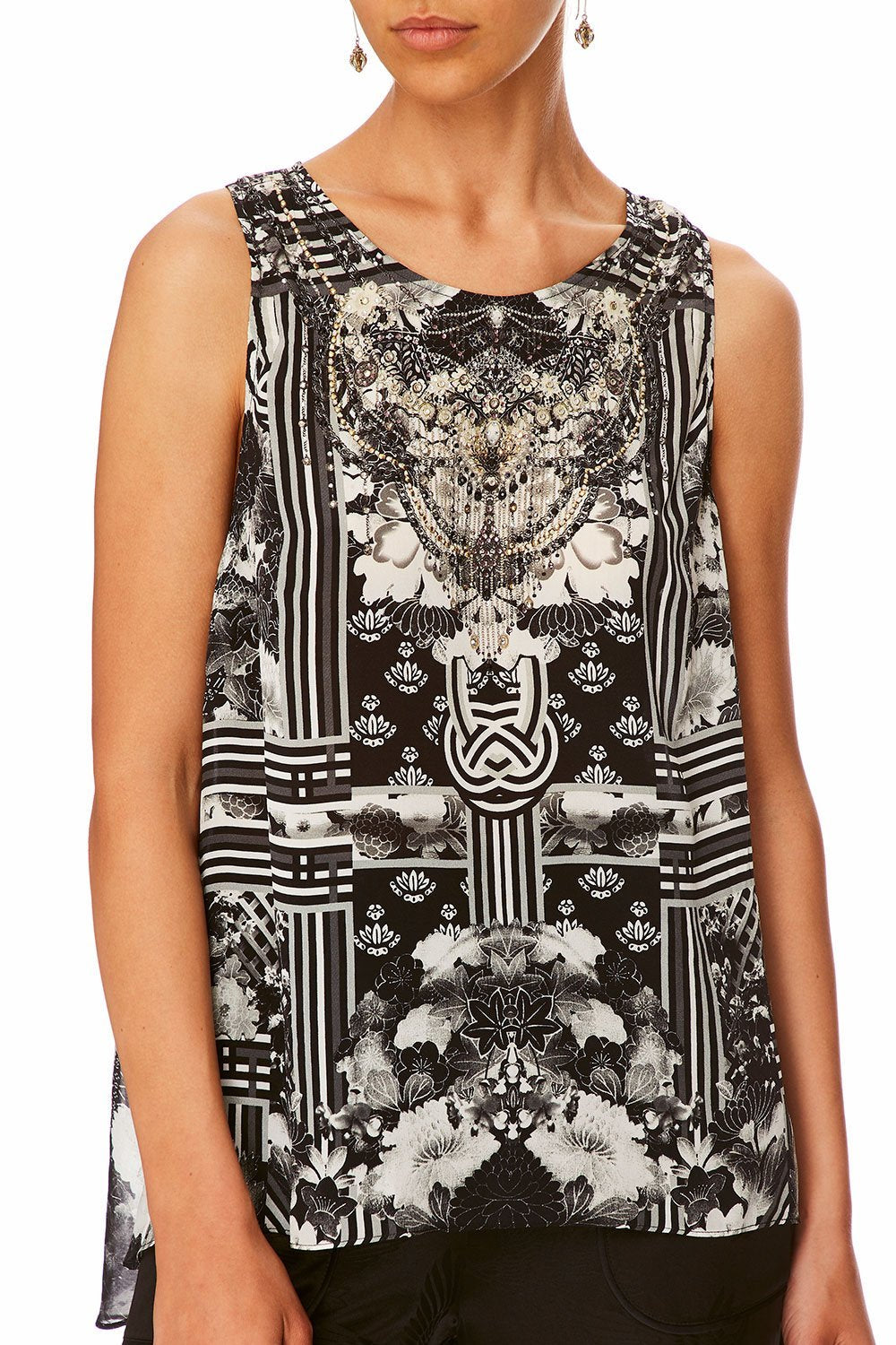 CAMILLA WILD MOONCHILD BUTTON BACK TOP
