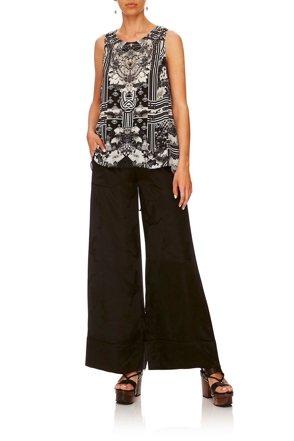 CAMILLA WILD MOONCHILD BUTTON BACK TOP