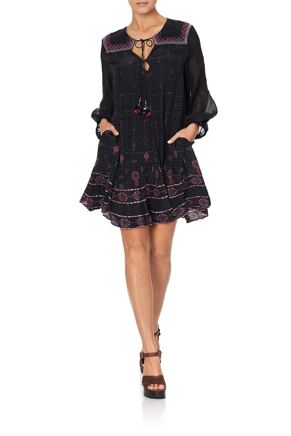 BUTTON UP DRESS WITH YOKE MINA MINA