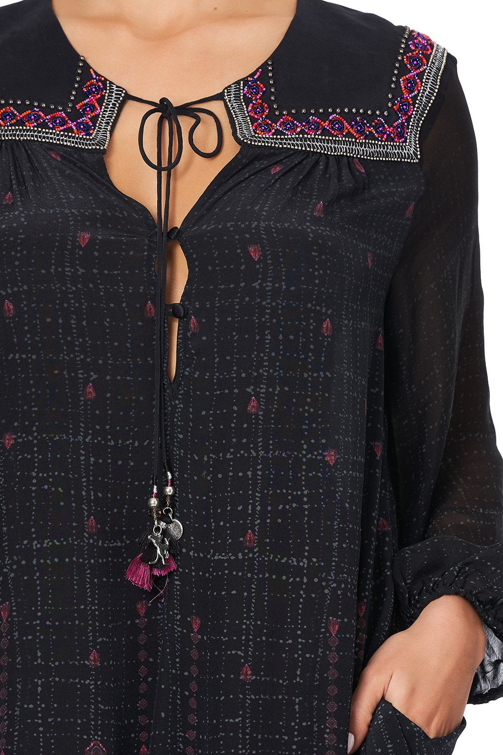 BUTTON UP DRESS WITH YOKE MINA MINA