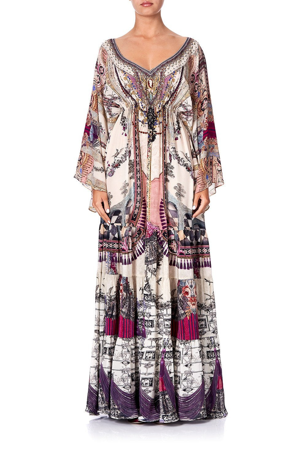 GATHERED PANEL DRESS VIOLET CITY