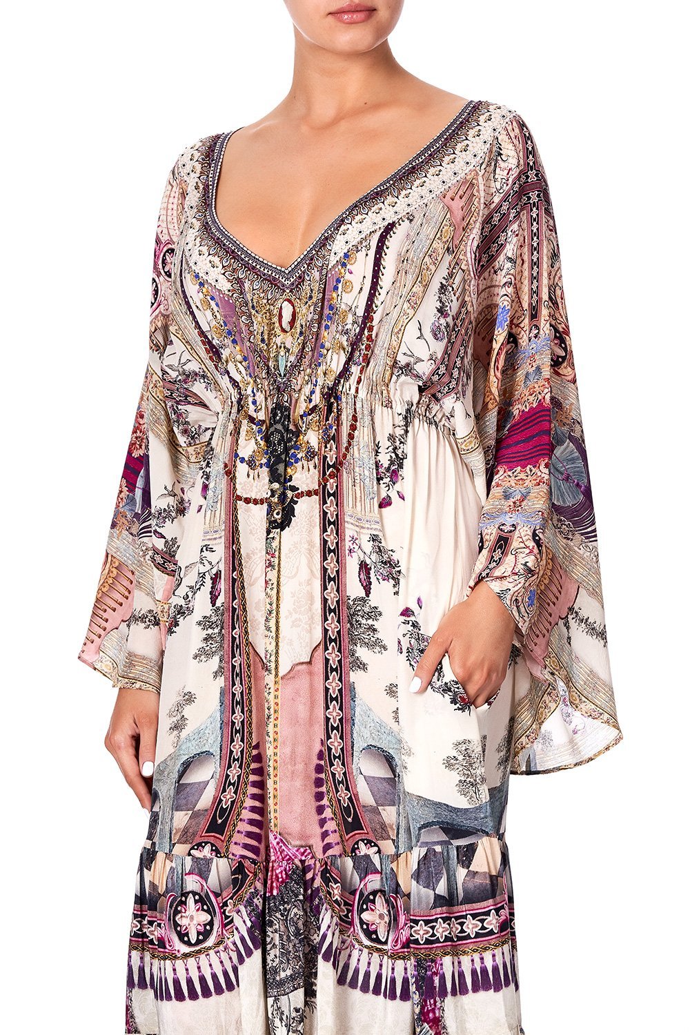 GATHERED PANEL DRESS VIOLET CITY