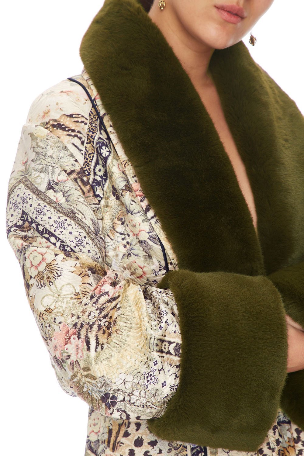 CAMILLA COAT W/ FUR CUFF AND COLLAR MOTO MAIKO