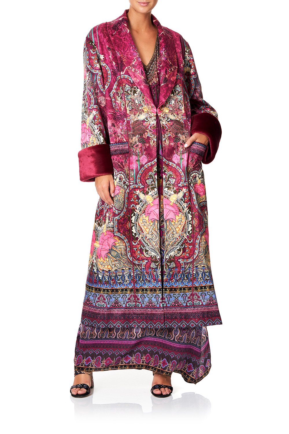 CAMILLA COAT WITH FUR TRIM AND BELT DAUGHTER'S DESTINY