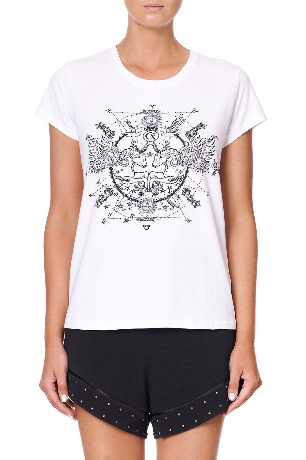 CURVED HEM FITTED TEE ARIES