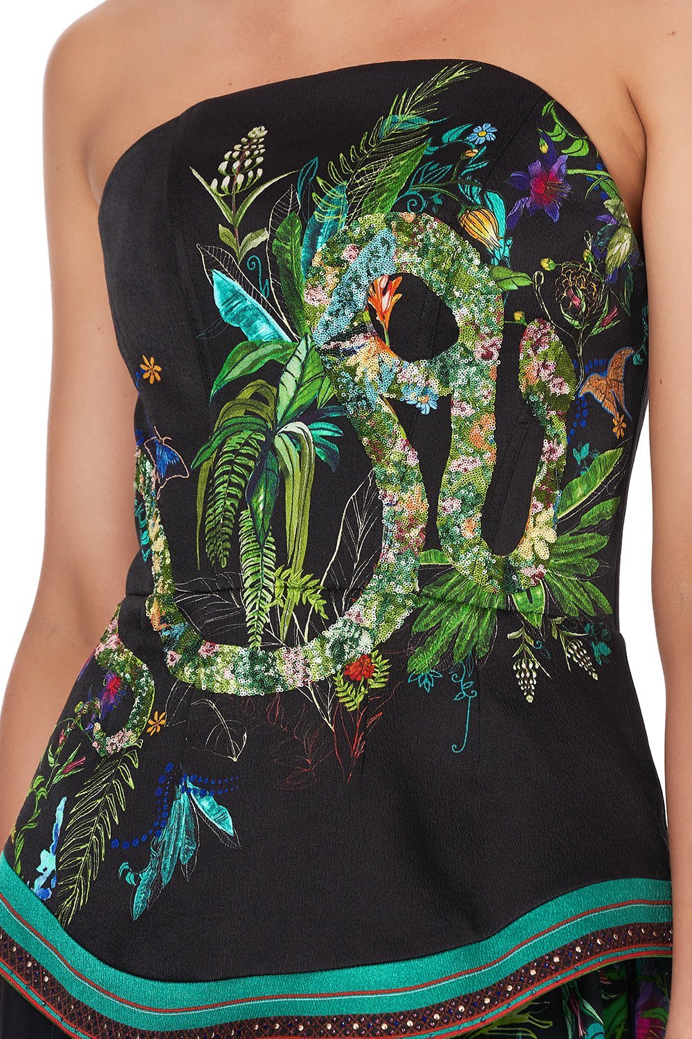 CURVED HEM ZIP DETAIL CORSET RIVER CRUISE