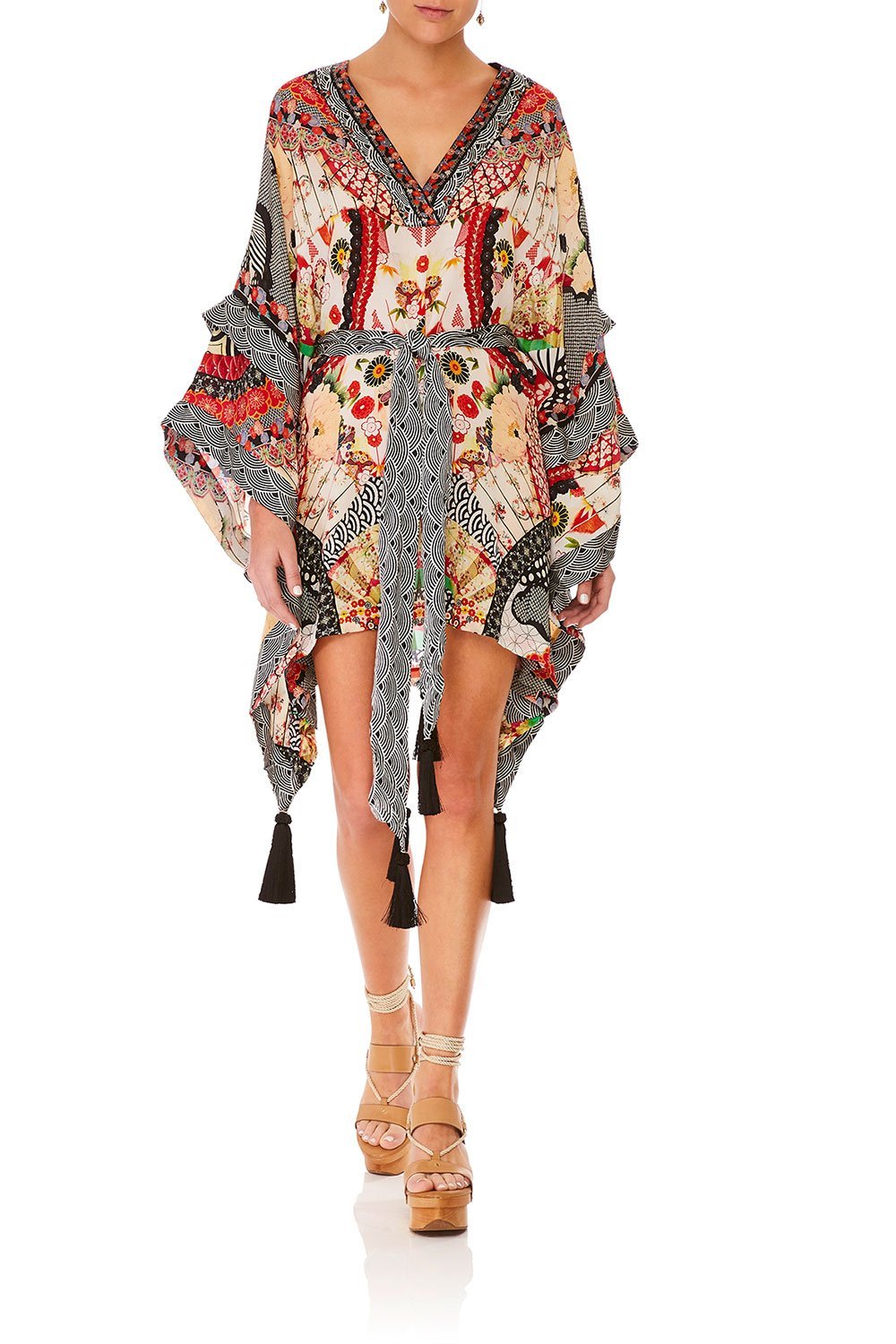 CAMILLA VINTAGE VIXEN DOUBLE LAYER KIMONO SLEEVE DRESS