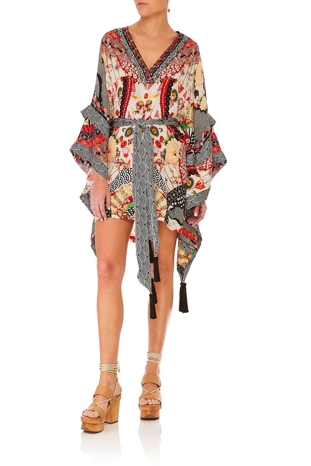 CAMILLA VINTAGE VIXEN DOUBLE LAYER KIMONO SLEEVE DRESS