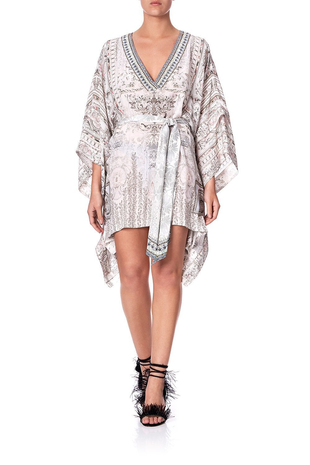 DOUBLE LAYER KIMONO SLV DRESS CRYSTAL CASTLE