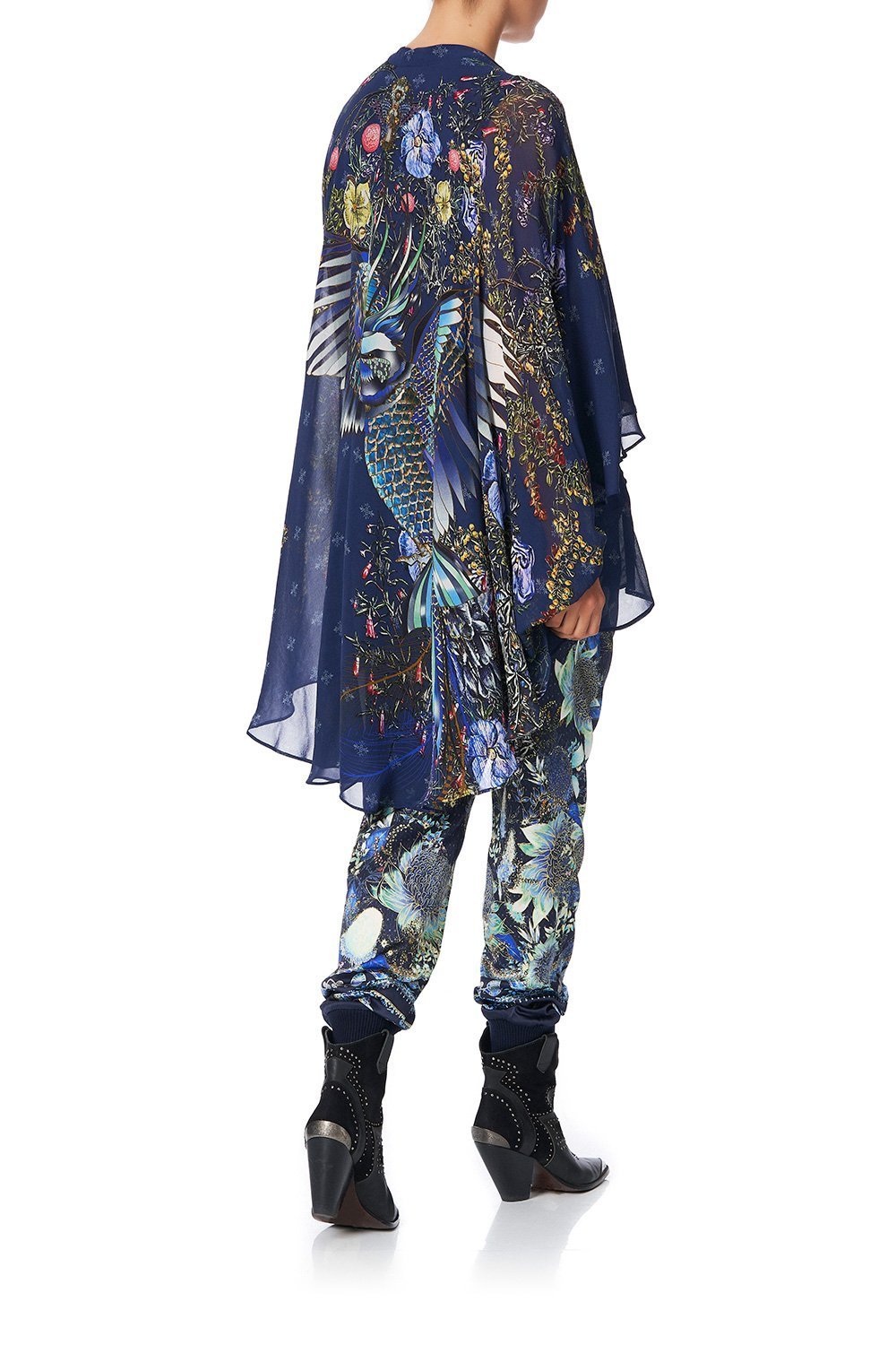 DRAPED BUTTON FRONT BLOUSE SOUTHERN TWILIGHT