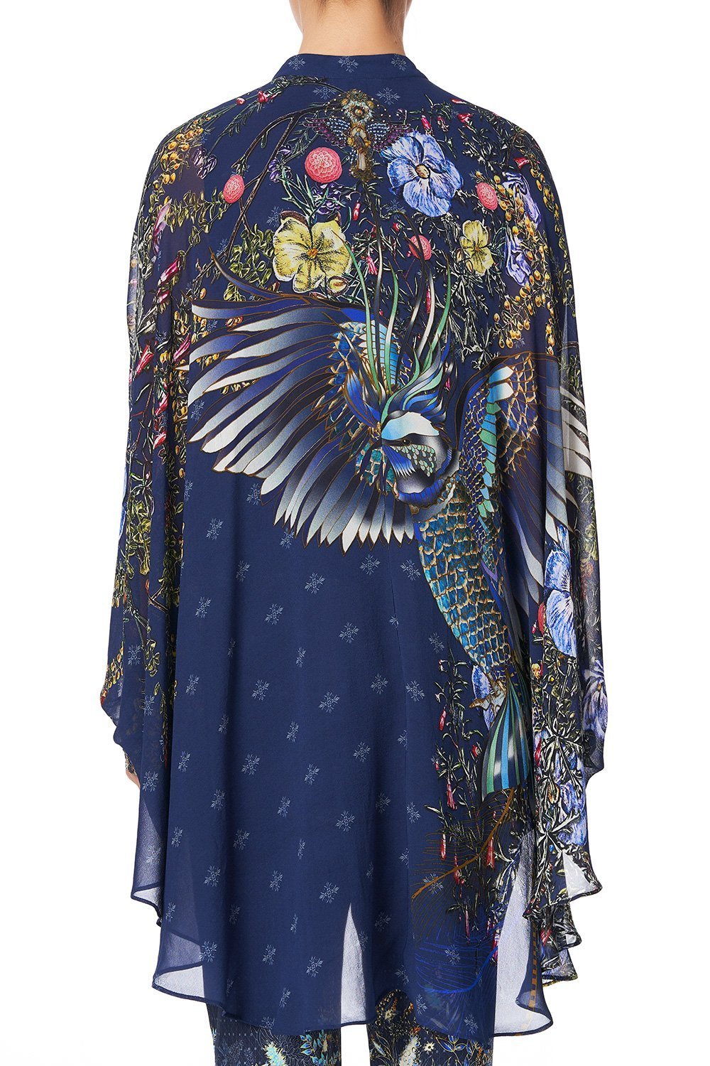 DRAPED BUTTON FRONT BLOUSE SOUTHERN TWILIGHT