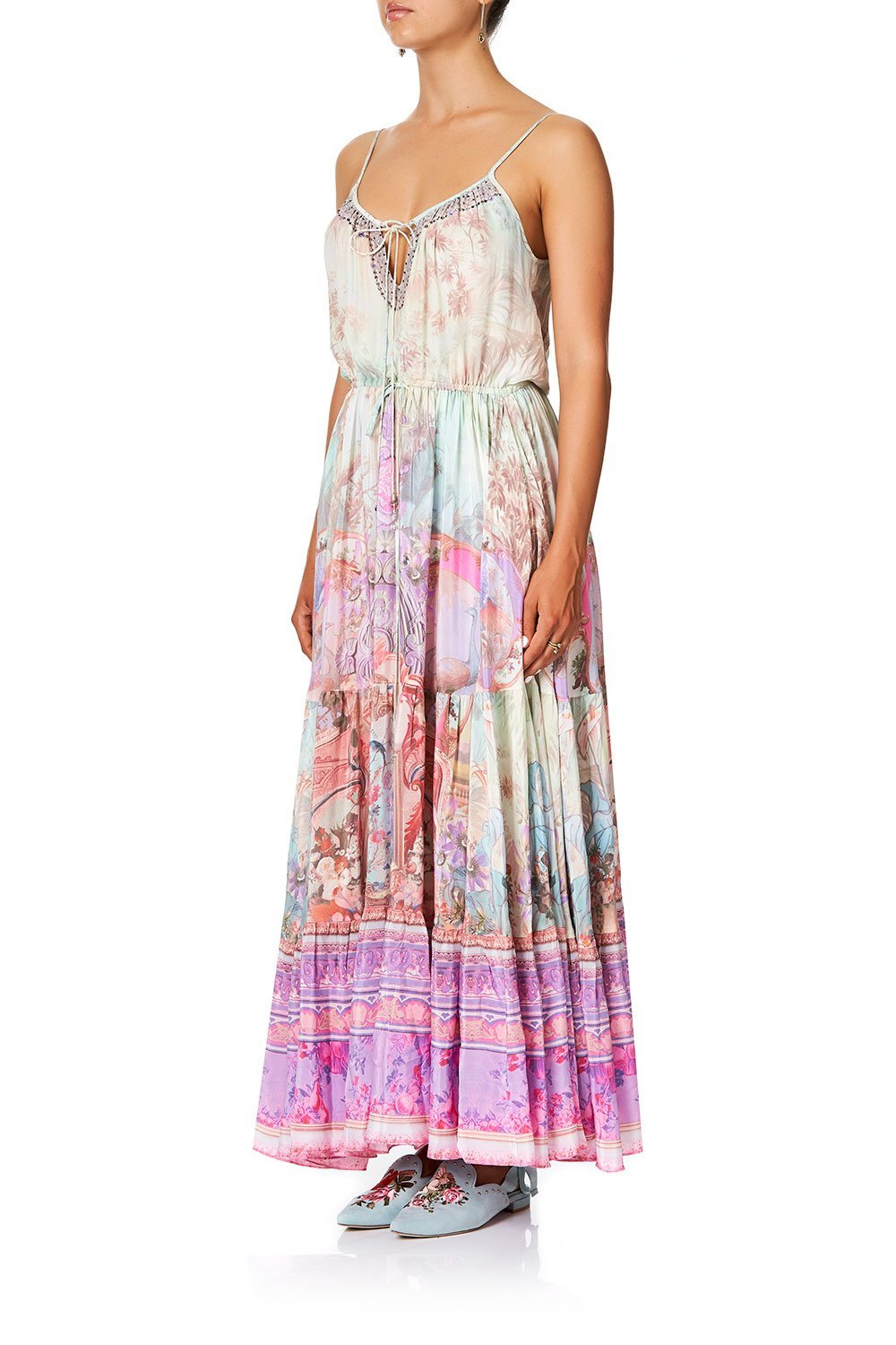 CAMILLA DRESS WITH FRONT TIE DETAIL ELECTRON LIBRE