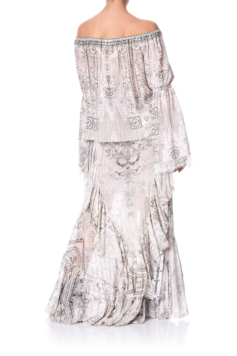 DROP SHOULDER BELL SLEEVE TOP CRYSTAL CASTLE