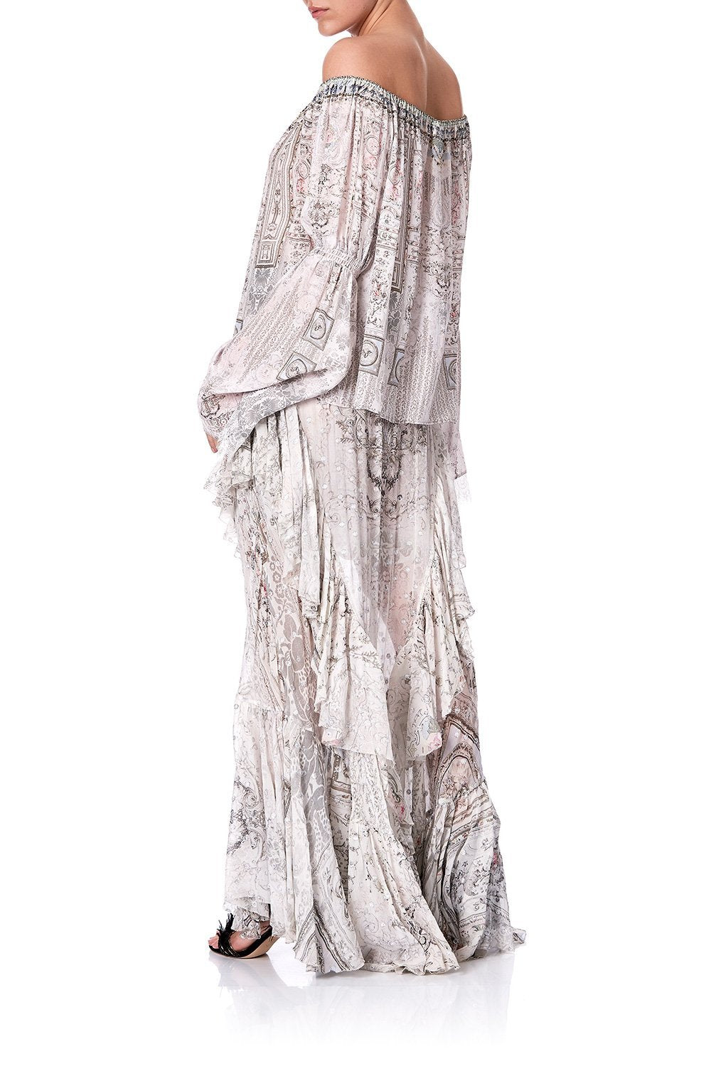 DROP SHOULDER BELL SLEEVE TOP CRYSTAL CASTLE