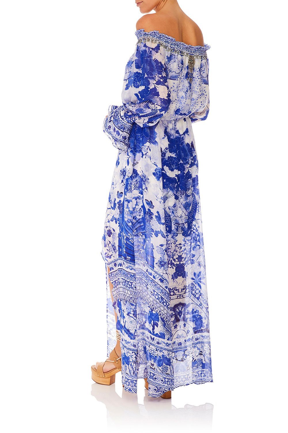 CAMILLA DROP SHOULDER SPLIT DRESS THE FAN SEA