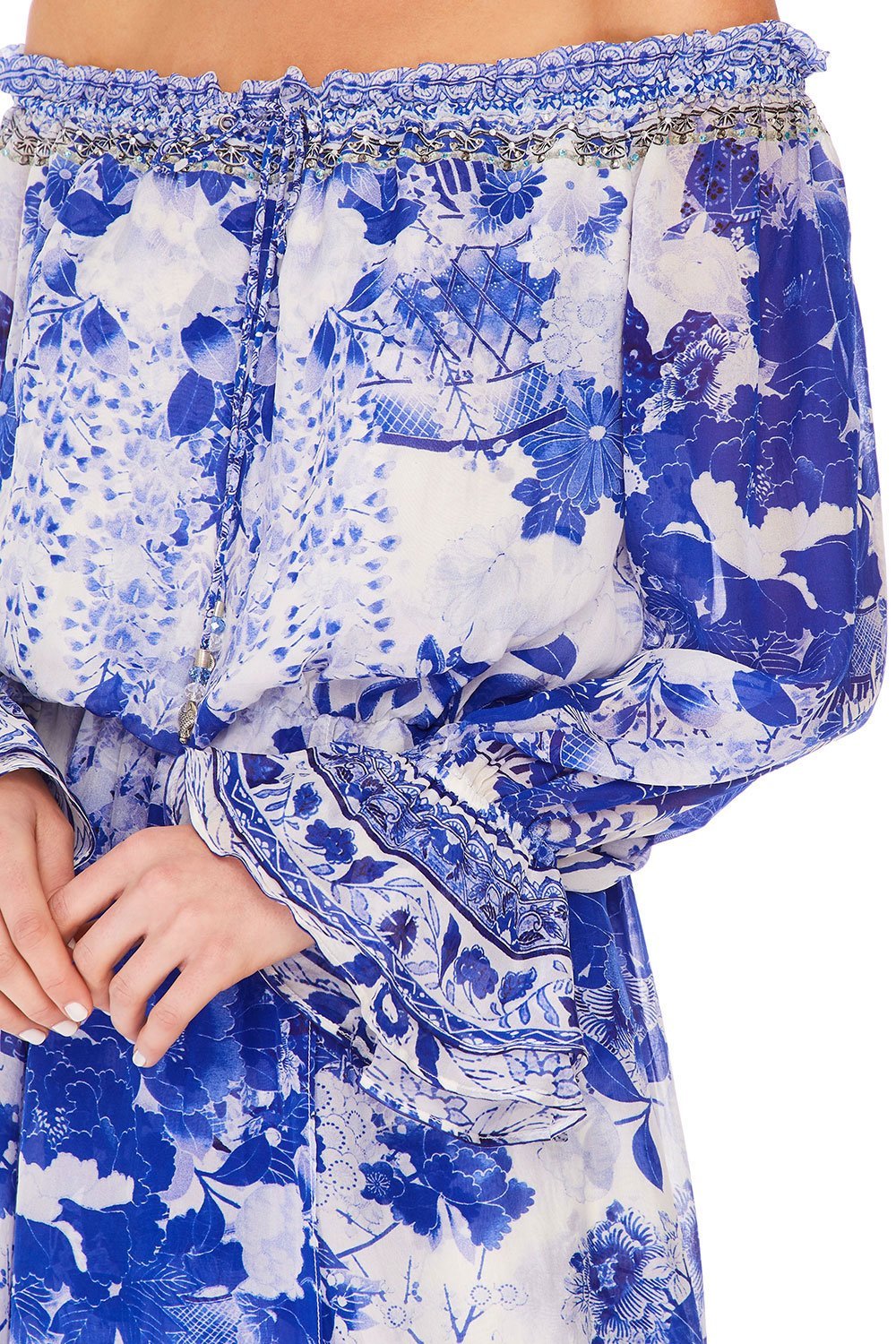 CAMILLA DROP SHOULDER SPLIT DRESS THE FAN SEA