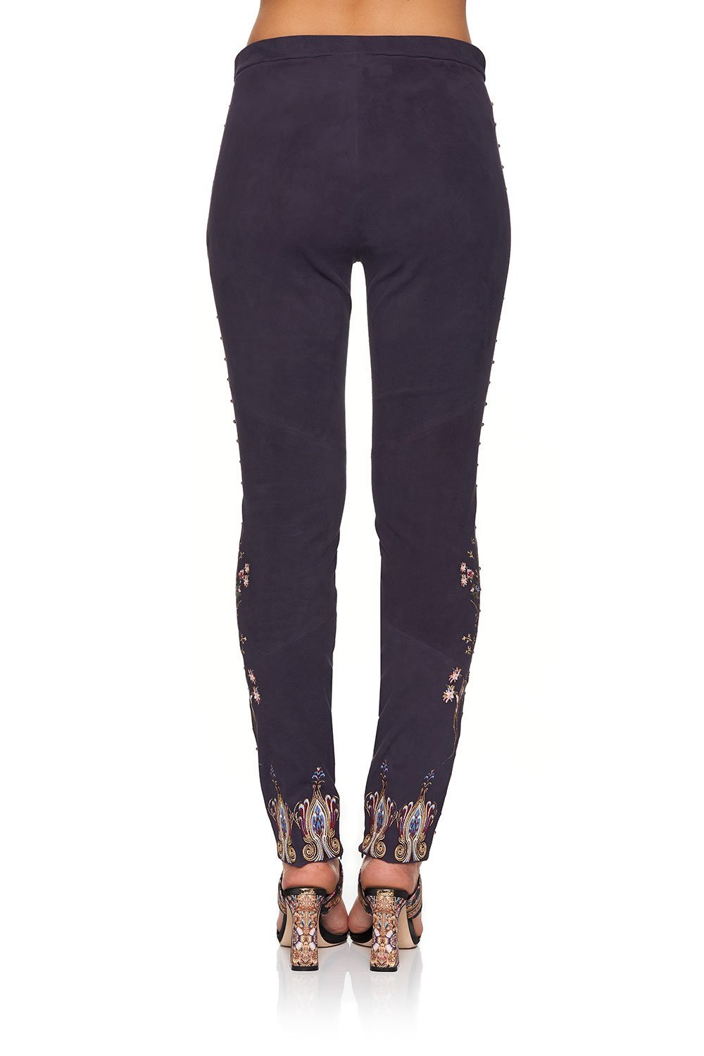 CAMILLA ELASTIC WAISTBAND SUEDE LEGGINGS WILD FLOWER