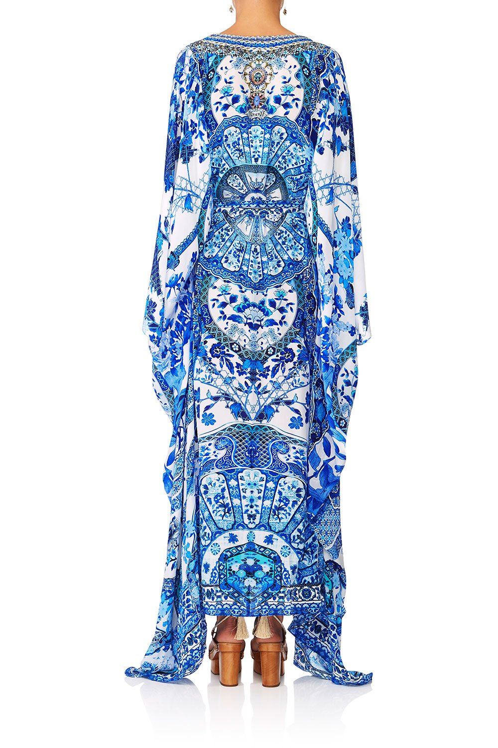 CAMILLA ETERNITYS EMPIRE SPLIT HEM LACE UP KAFTAN