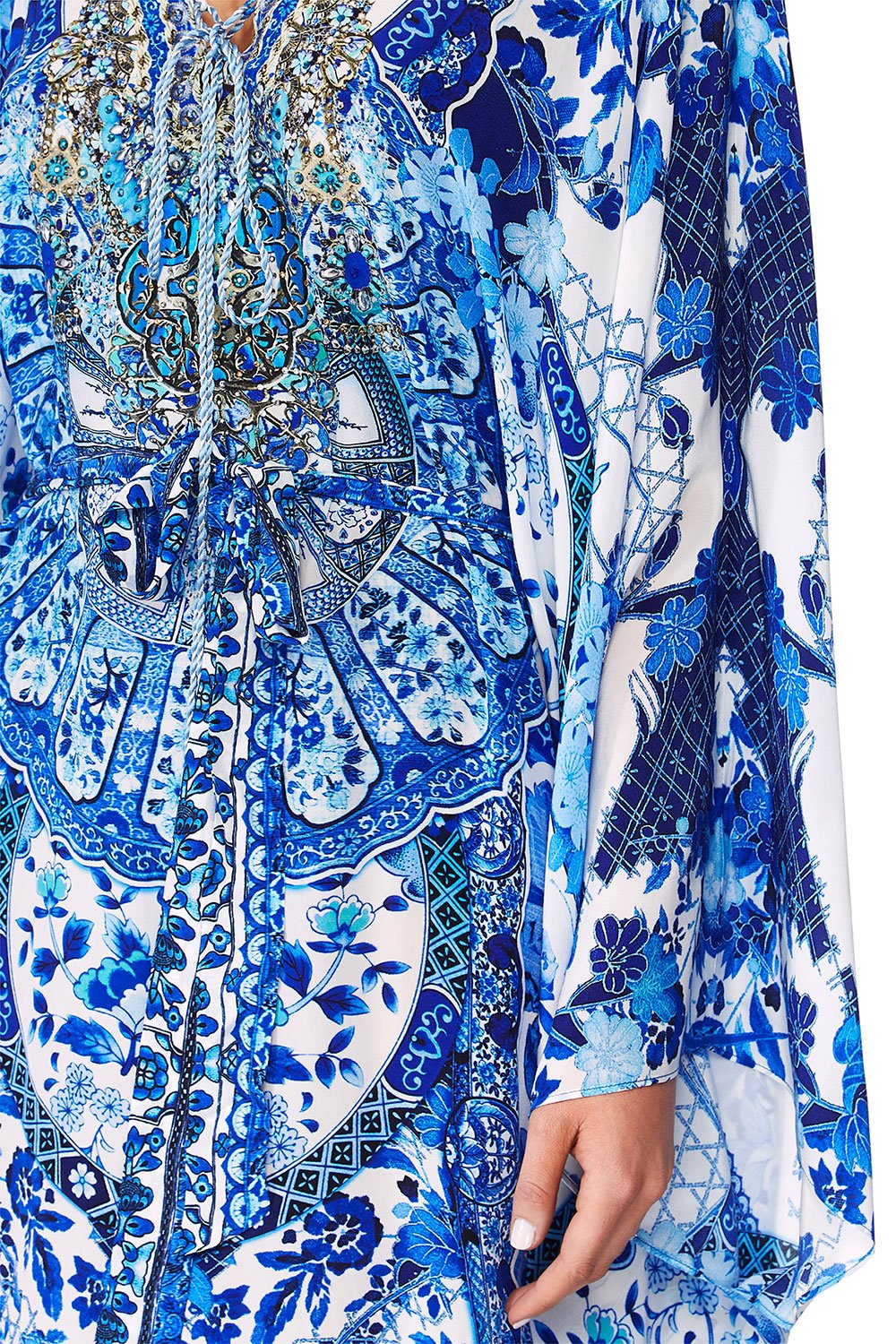 CAMILLA ETERNITYS EMPIRE SPLIT HEM LACE UP KAFTAN