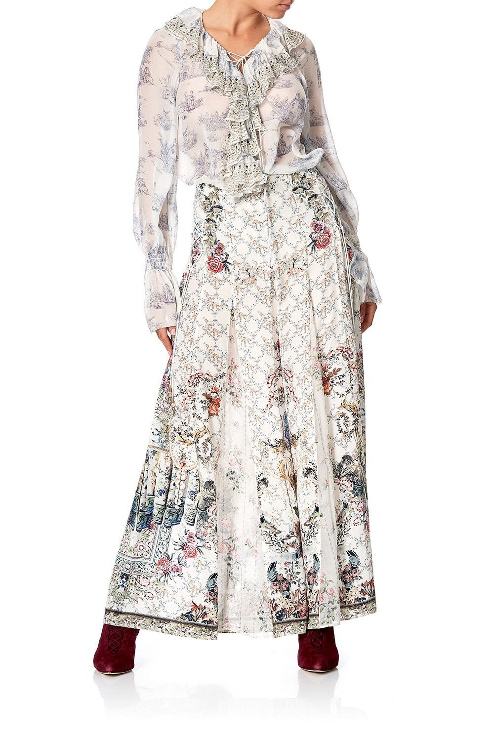 LACE UP RUFFLE BLOUSE SOUTHERN BELLE