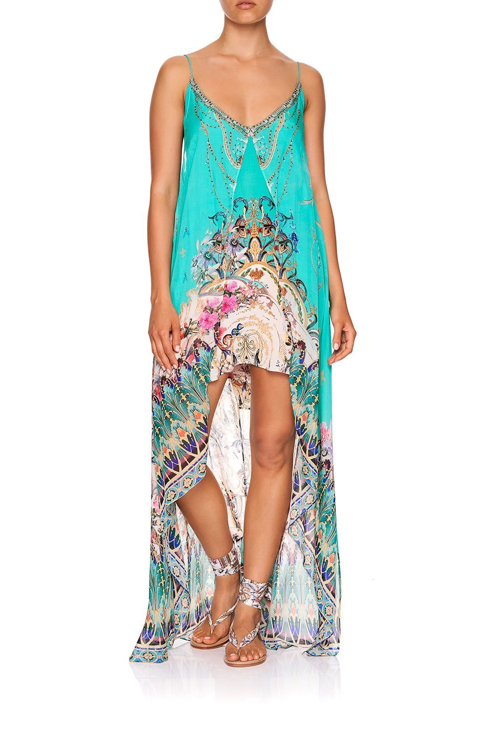 FLARED MINI WITH SHEER OVERLAY FLORAISON