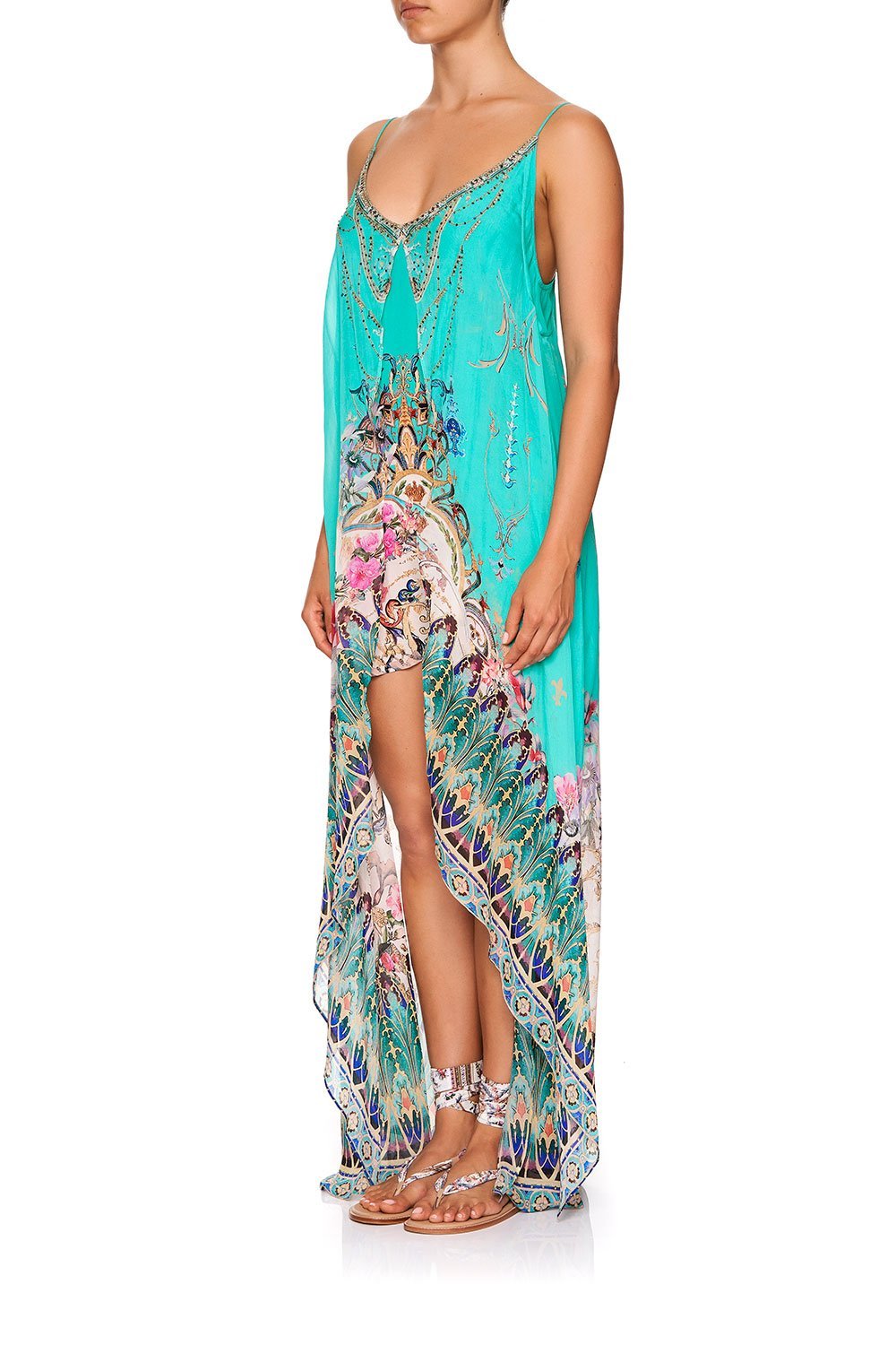 FLARED MINI WITH SHEER OVERLAY FLORAISON