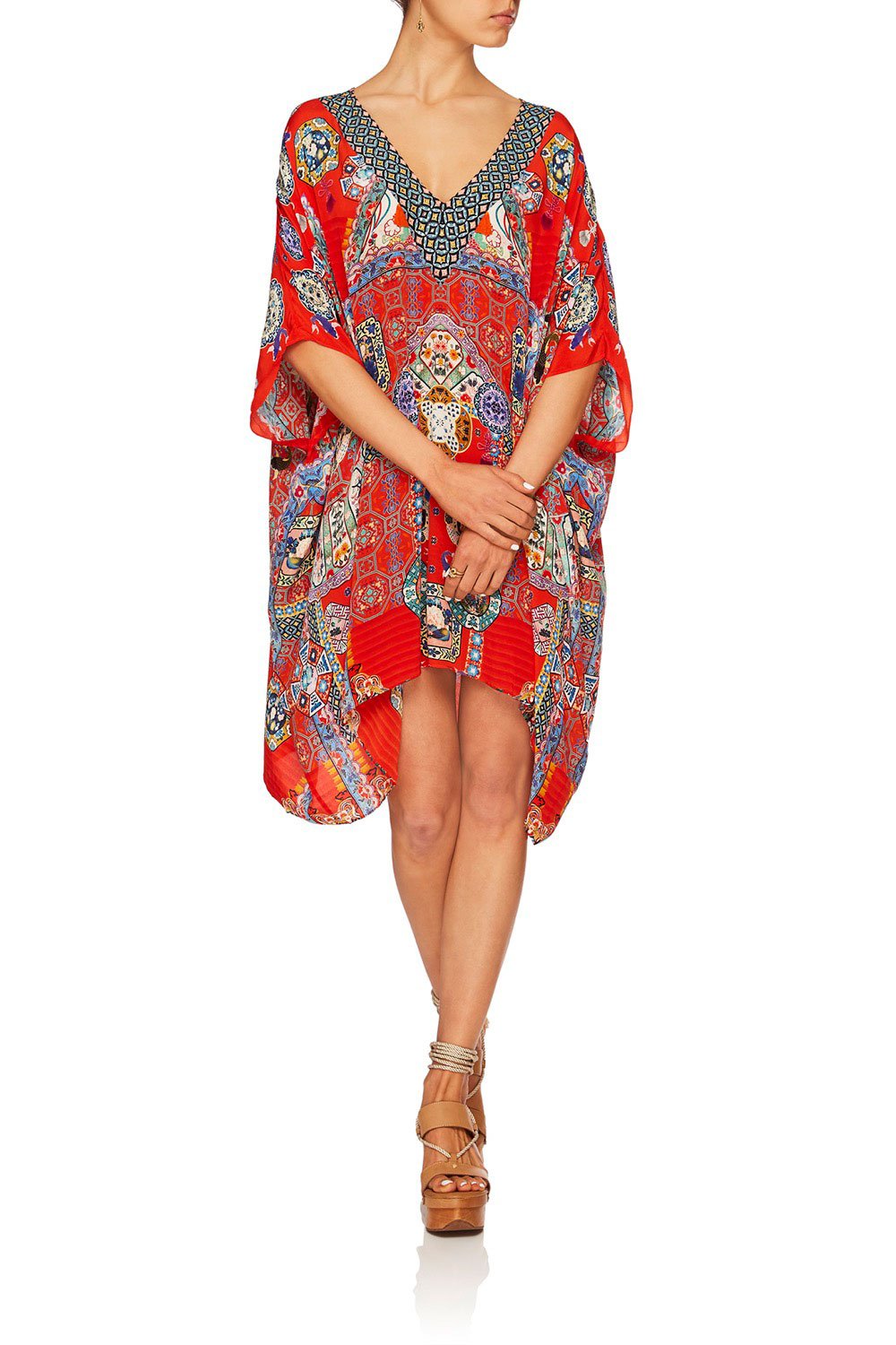 CAMILLA FOUND IN TRANSLATION RECTANGULAR V-NECK KAFTAN