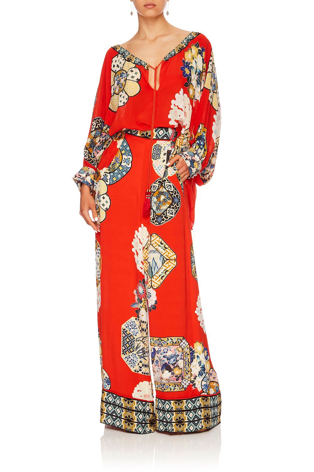 CAMILLA FOUND IN TRANSLATION WIDE LEG PANT WCUFFS