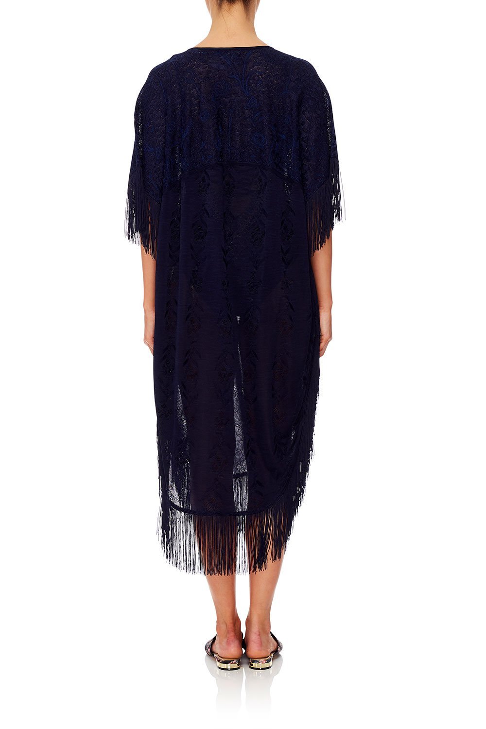 CAMILLA FRINGED KNIT KAFTAN MIDNIGHT MEETING