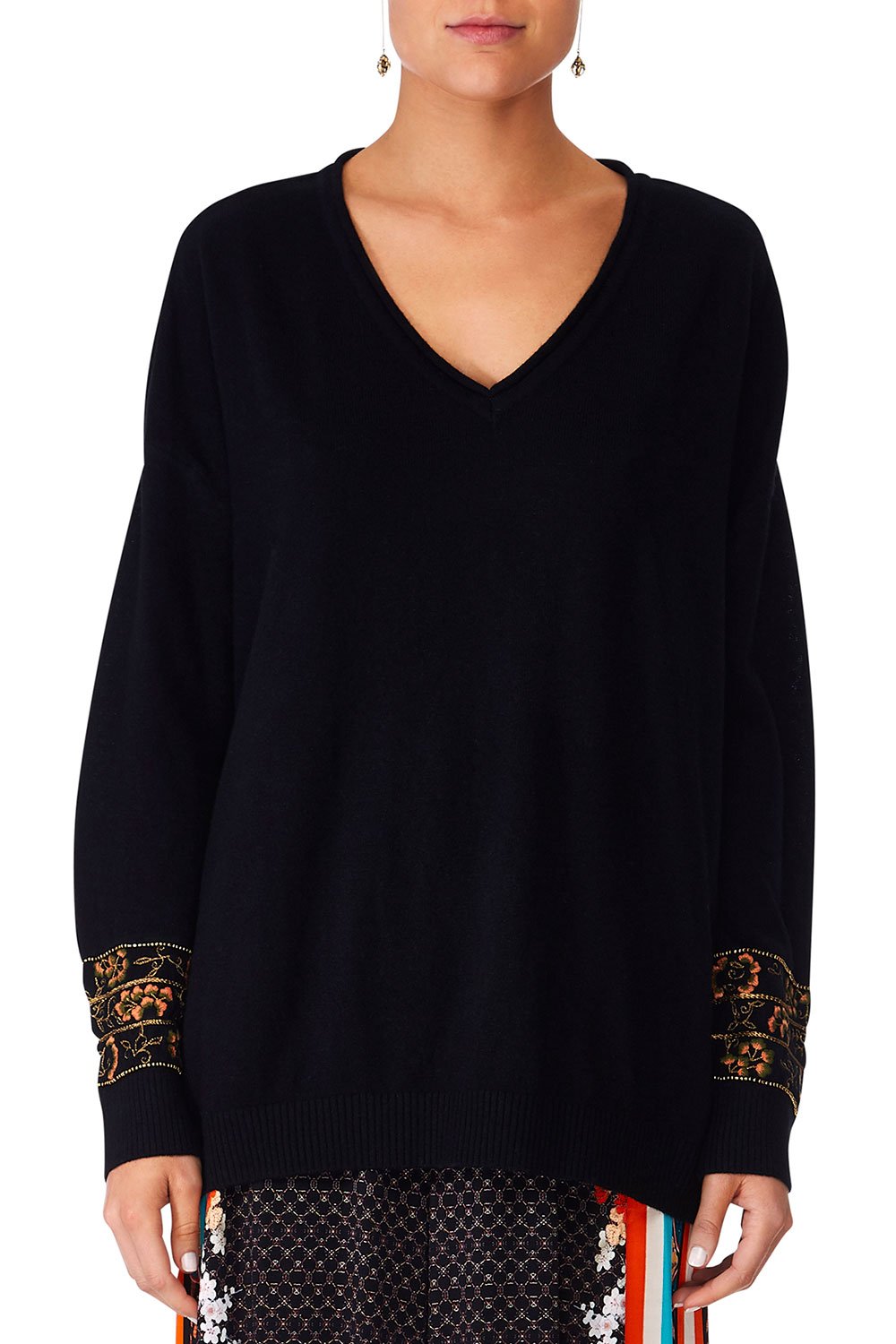 CAMILLA GALAXY GIRL LOOSE FIT V NECK JUMPER