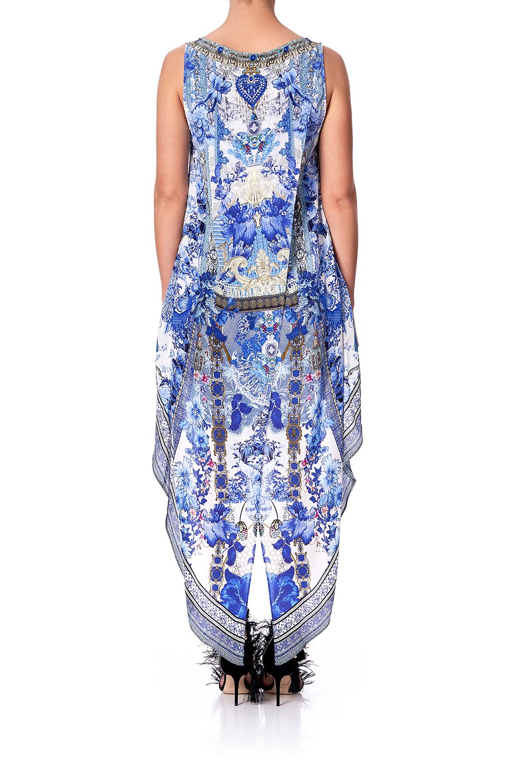 HIGH LOW CROSS BACK TOP PAINTED PROVINCIAL