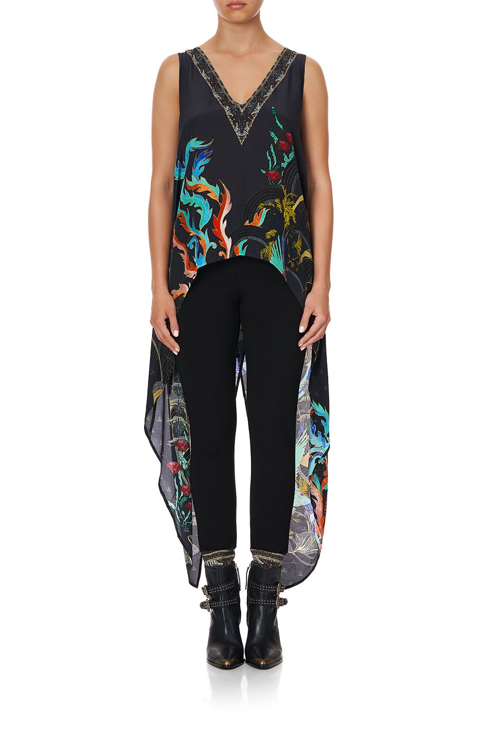 HIGH LOW CROSS OVERLAY TOP WISE WINGS