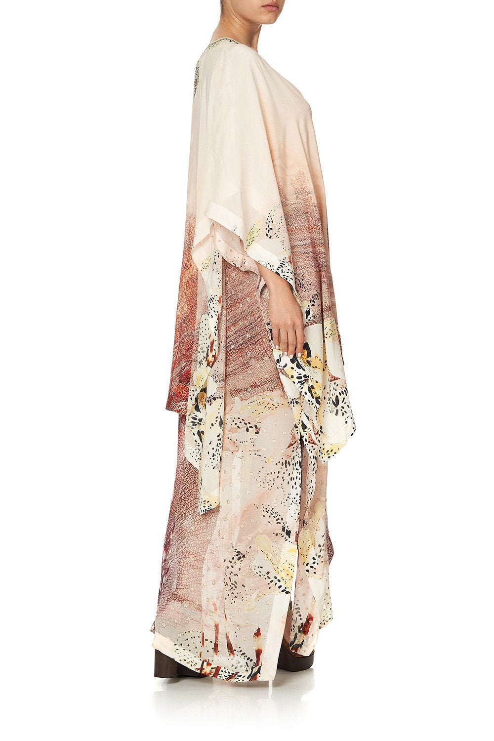 HIGH LOW HEM V NECK KAFTAN COASTAL TREASURE