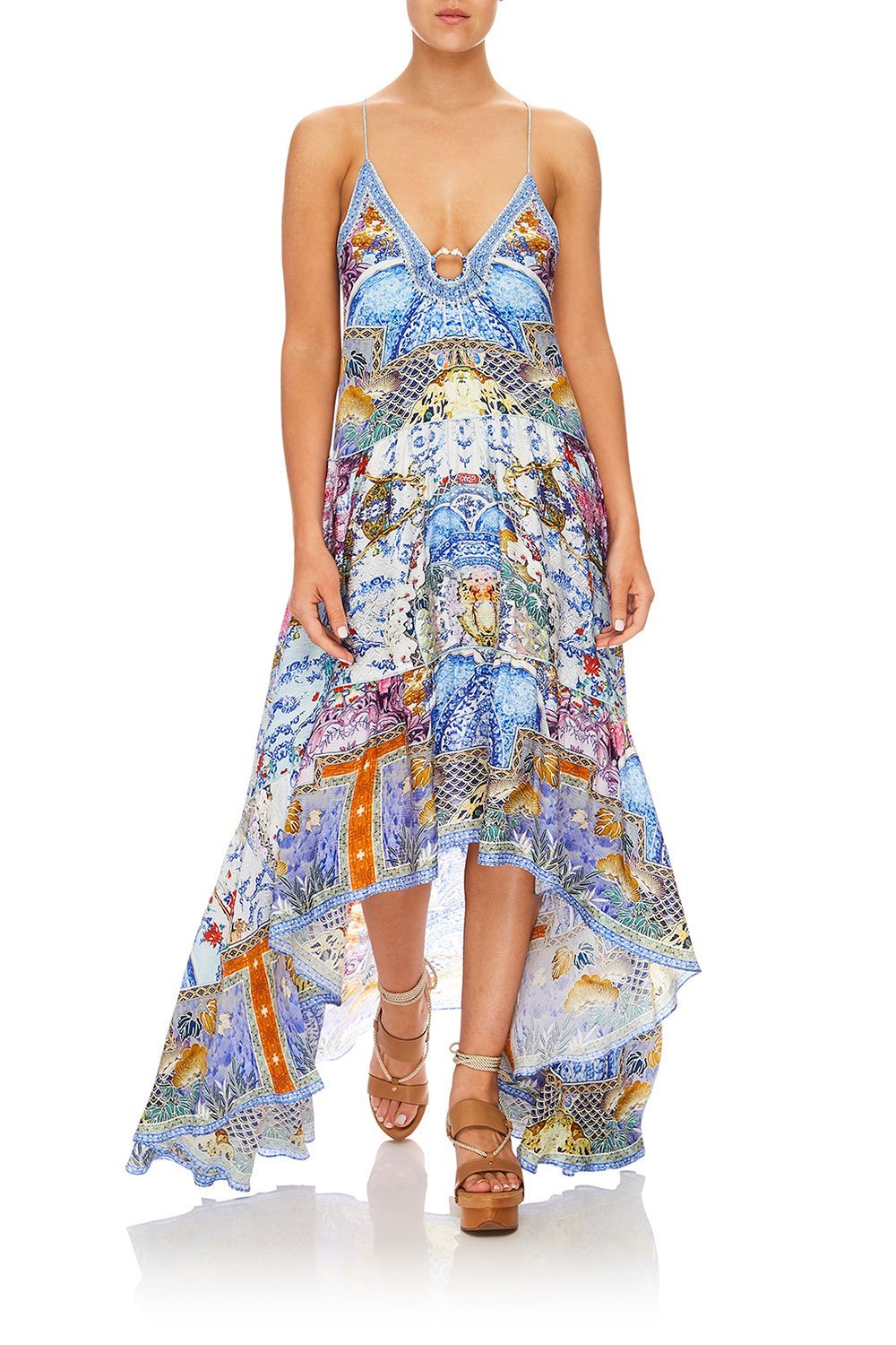 CAMILLA HIGH-LOW U-RING DRESS GEISHA GATEWAYS